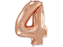 Цифра 4 розовое золото