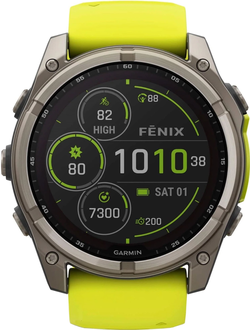 Часы Garmin Fenix 8 —51mm Solar Sapphire Titanium Amp Yellow / Graphite