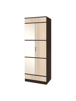 Сакура шкаф 2-х ств бельевой с полками и зеркалом Венге/Лоредо