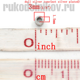 металлические бусины "Шарик", диаметр 3 мм, цвет-никель, 4 гр/уп