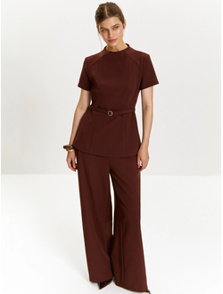 Брюки широкого кроя (коричневый)