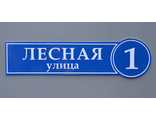 Табличка с названием улицы и номером дома в круге  600 х 165 мм, пвх 5 мм, пленка