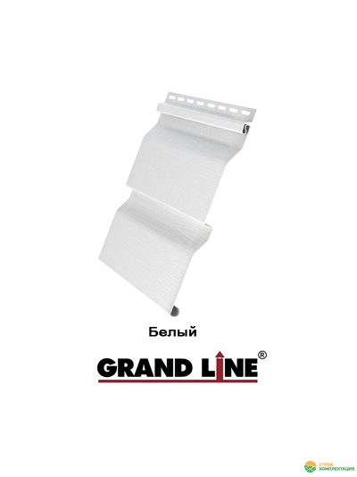 Виниловый сайдинг D4,4 Grand Line Amerika корабельный брус длина 3,6 м. Цвет: Белый