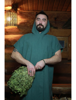 Туника с капюшоном из крапивы для банного мастера  Дар Земли