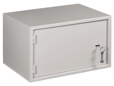 Настенный антивандальный шкаф с дверью на петлях, 7U, Ш520хВ320хГ400мм, серый