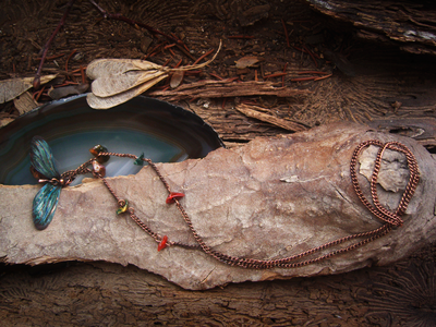 Бохо-подвеска "Полуденный мотылёк августа"