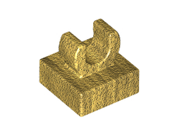 Tile, Modified 1 x 1 with Open O Clip, Pearl Gold (15712 / 6071259 / 6262138)