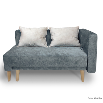 Кушетка Лилия-2, Серая/слоновая кость, правая