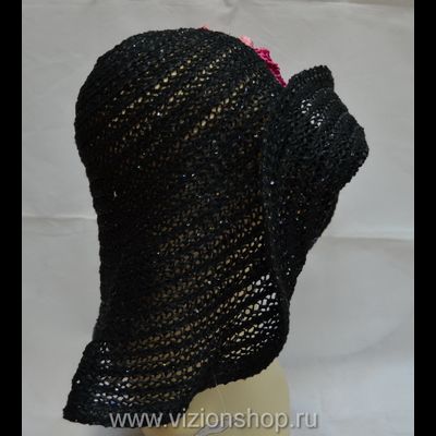 шляпа дизайнерская Vizio Италия 5493 FF черная с цветами