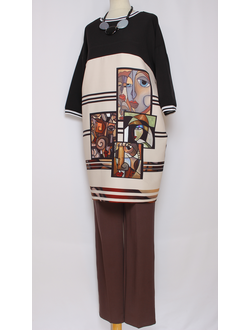 Туника  "ПИКАССО" чёрная р.48-64