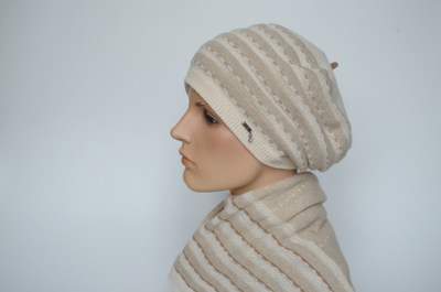 Итальянский шарф из кашемира и берет