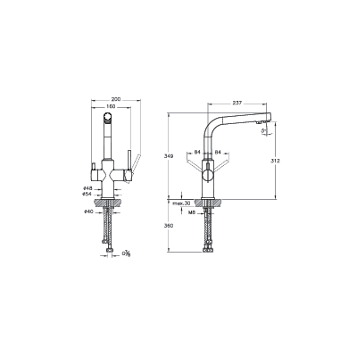 Смеситель Vitra Split для кухни, с изливом для фильтрованной воды, A42144EXP