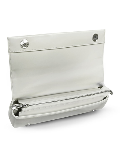 (АРТИКУЛ: 9828/4) СУМКА ЖЕНСКАЯ НЕБОЛЬШАЯ, НАТУРАЛЬНАЯ КОЖА, СВЕТЛО-СЕРАЯ (ПОЧТИ БЕЛАЯ), РЕМЕНЬ ЧЕРЕЗ ПЛЕЧО