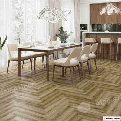 Ламинат Alpine Floor Herringbone 8 Pro Дуб Марсель LF102-9 33 класс толщина 8 мм с фаской 1.3465 м2