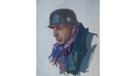  Горпенко А. Этюд немецкого солдата 1945г. картон, масло 38Х33 (466)
