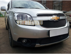 Защита радиатора Chevrolet Orlando black середина