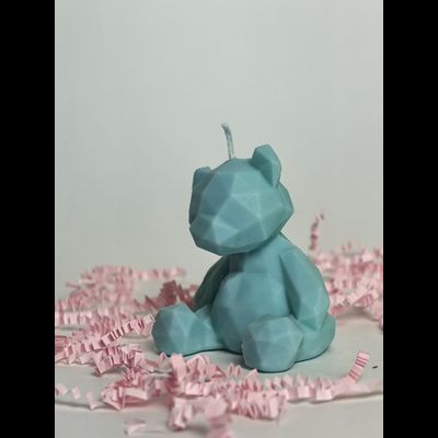 Свеча "Мишка геометрия" Мята