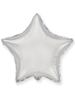 Шар фольгированный с гелием "Звезда серебро" 45см