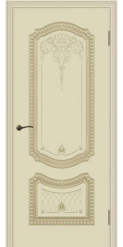 СОЛО NEW В3. СЛОНОВАЯ КОСТЬ/ ПАТИНА БЕЛОЕ ЗОЛОТО. ПОЛОТНО ГЛУХОЕ