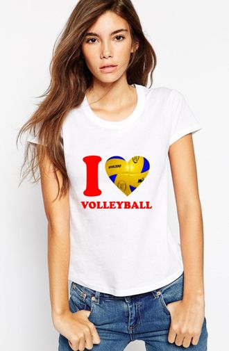 Футболка женская &quot;I Love Volleyball&quot;