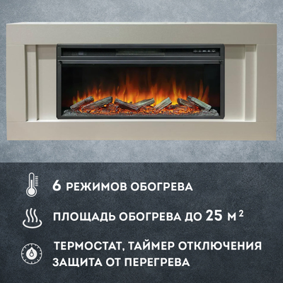 линейный электрический камин лайн