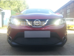 Защита радиатора Nissan Qashqai 2014-2019 black PREMIUM