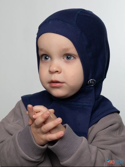 Шапка-шлем 24301-01 95%хлопок 5%лайкра, темно-синий 42-44