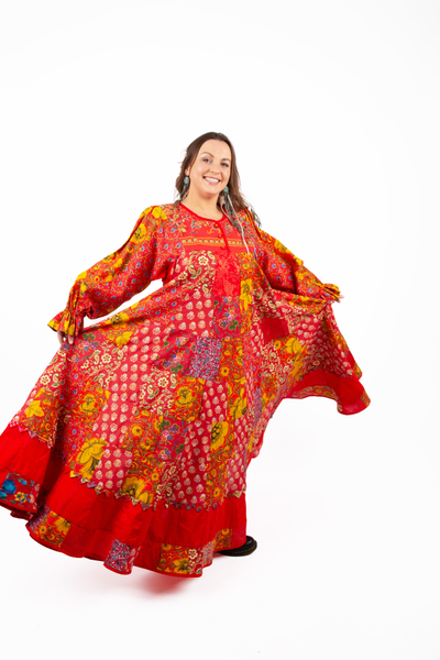 Лоскутное платье в русском стиле "Вечерний Звон"