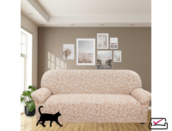 Чехол на 3х местный диван Сиена Джоя Бежевый.Хлопок. Бренд Еврочехол