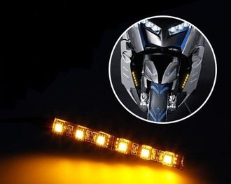 Универсальные светодиодные самоклеящиеся огни для мотоцикла, 6 светодиодов