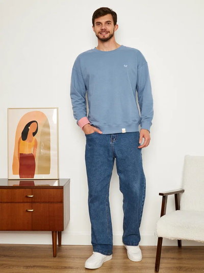 МУЖСКОЙ СВИТШОТ  ГОЛУБОЙ "ВДОХНОВЕНИЕ"