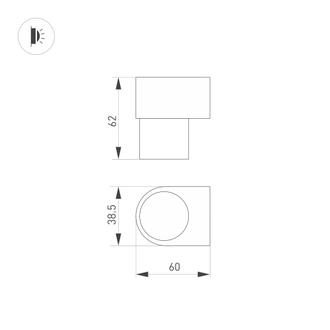 Светильник Arlight SP-SPICY-WALL-MINI-S60x39-3W  (WH, 40 deg, 230V)