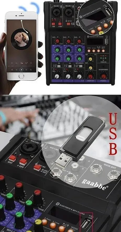 Караоке - микшер с микрофонами KM-4