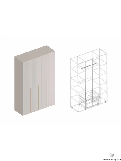 Тефия шкаф четырехстворчатый для одежды 1500х520х2200 Тефия / Софт Сантьяго