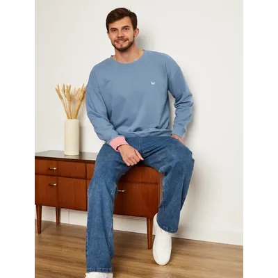 МУЖСКОЙ СВИТШОТ  ГОЛУБОЙ "ВДОХНОВЕНИЕ"