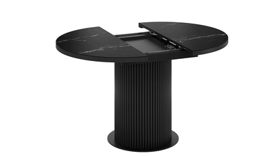 Стол обеденный Эридан Тип 1 Черный муар/Стекло матовое черный мрамор