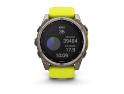 Умные часы Garmin Fenix 8 - 51 мм Solar, Sapphire титановый серый с желтым ремешком (010-02907-21)