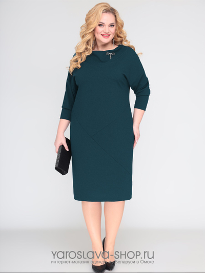 Платье  повседневное прямого силуэта цвета морской волны