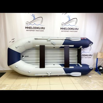 Моторная лодка Таймень NX 3400 НДНД PRO светло-серый/синий - MNELODKU.RU