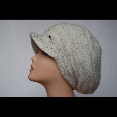 Вязаный берет с козырьком и пайетками для женщин фото беретов и кепок Италии Vizio
