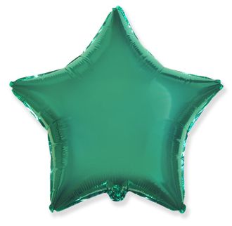 Воздушный шар фольгированный "Звезда" бирюзовый 45 см