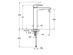Смеситель для раковины-чаши, черный матовый, VitrA Root Square, A4273336EXP