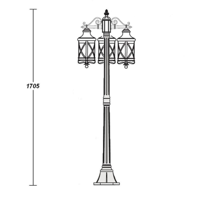 Садово-парковый светильник серии  Lucerna  3bg (178см)