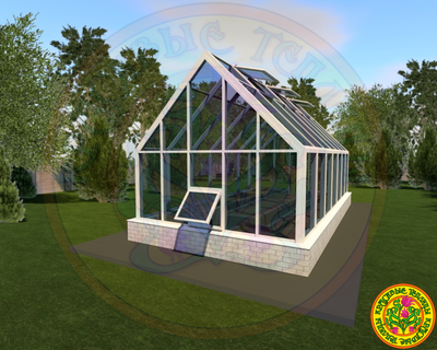 Зимняя Теплица Дональд II в английском стиле с двускатной крышей размером 8х4 метра