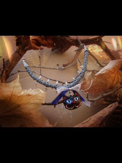 &quot;Котик Меркурия&quot;, короткое колье под шейку со звёздами и месяцами