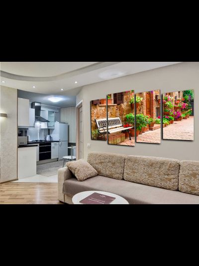 Модульная картина &quot;Цветная улочка Италии&quot;