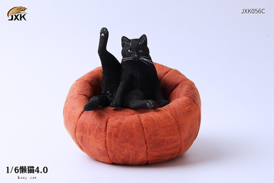 Котик на пуфике (черный) - Коллекционная ФИГУРКА 1/6 scale lazy cat 4.0 (JXK056C) - JXK
