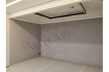 Панели были изготовлены из усиленного гипсового компаунда, армированы фиброволокном для большей устойчивости к механическим повреждениям. 