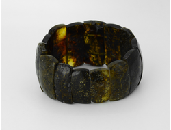 Браслет из натурального янтаря пластинами на резинке 05865