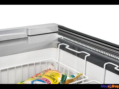 Ларь морозильный GELLAR FG 350 C прямое стекло (серый)